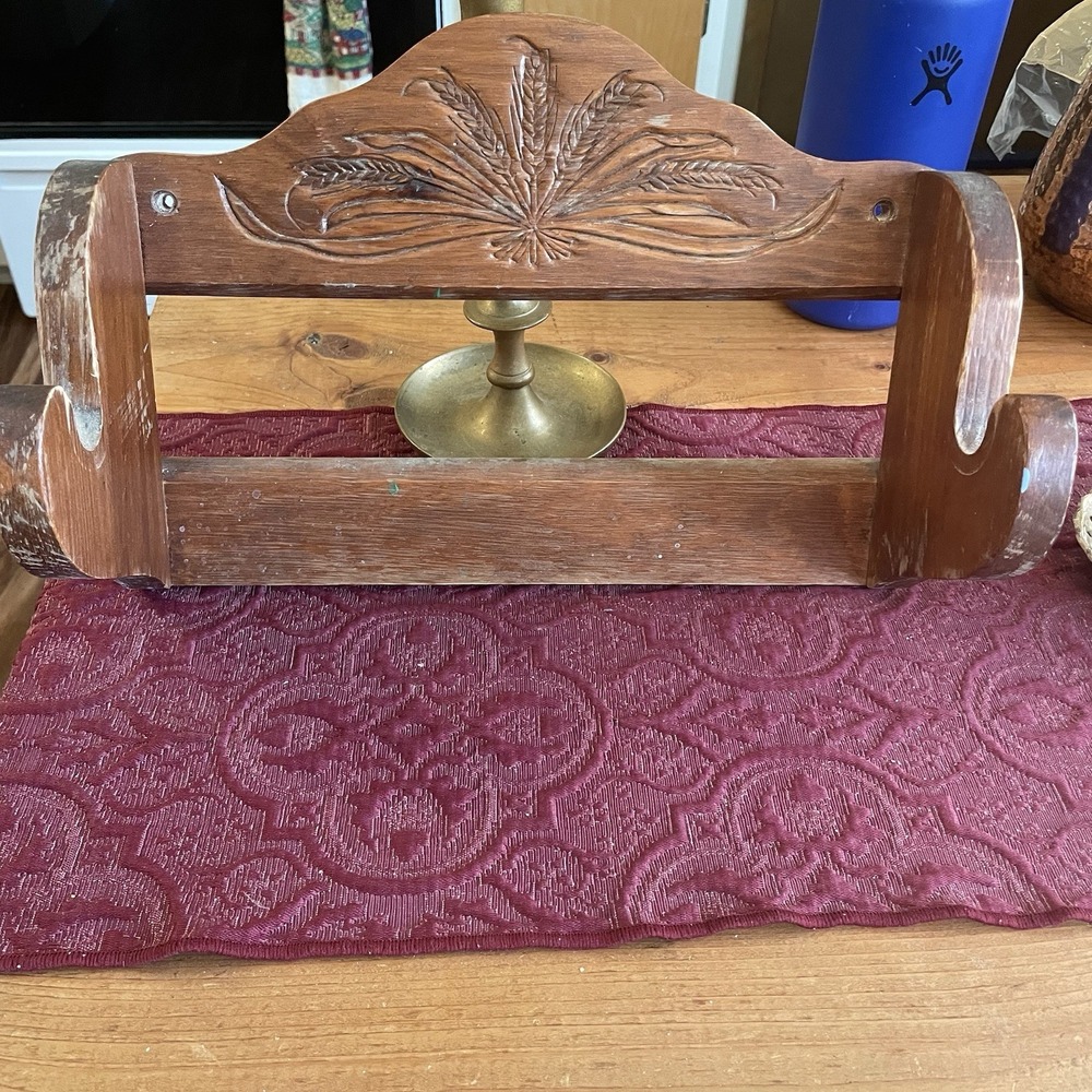 Vintage Wooden Wall Mount Paper Towel Holder Farmhouse Rustic Style Cottagecore